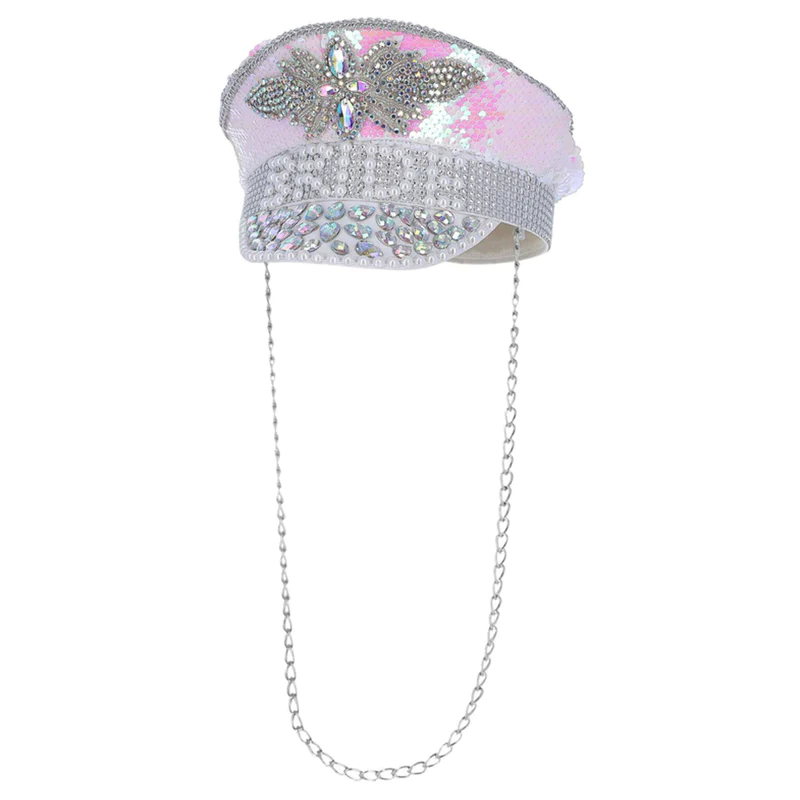 Fever Deluxe Sequin Studded Captains Hat, Hot Pink main image 0
