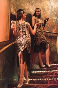 slim fit dress slacks Unique Vintage 1920s Black & Cream Wilshire Flapper Day Dress S/4
