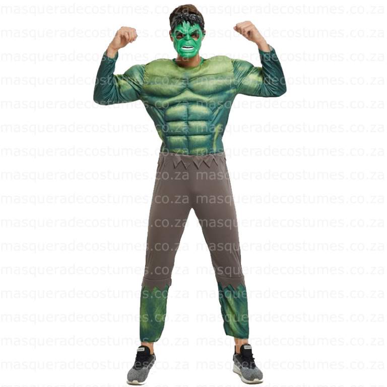 Hulk Adult Top and Half Mask Costume for Men
