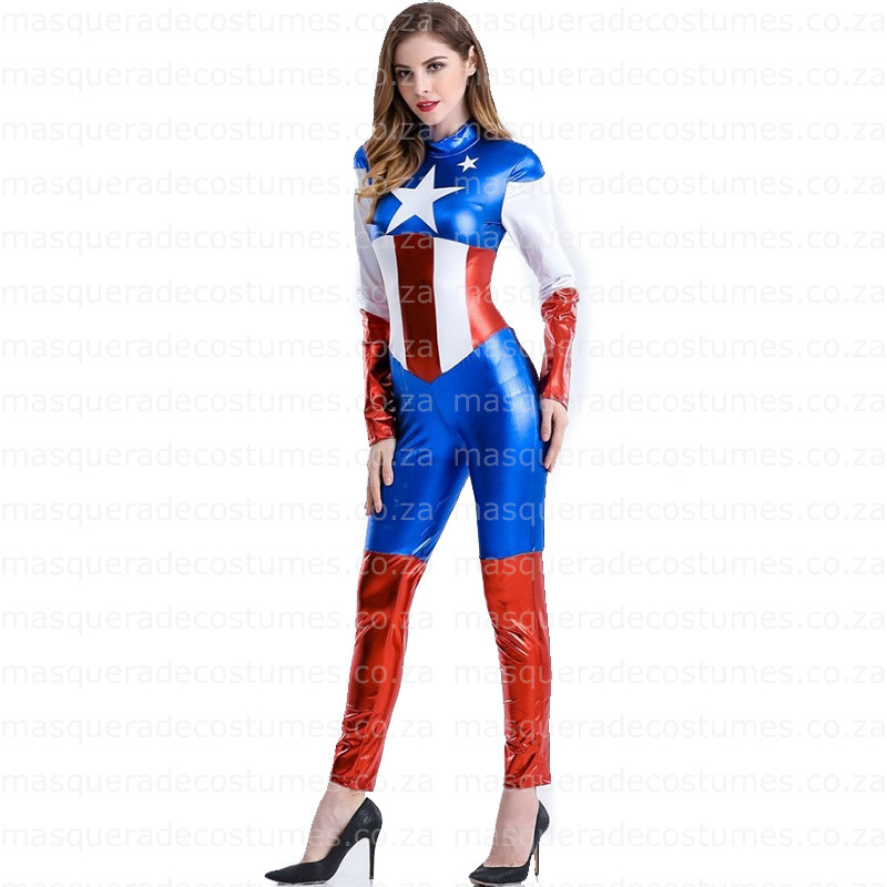 Adult Captain America Woman Inspired Costume - Image 2