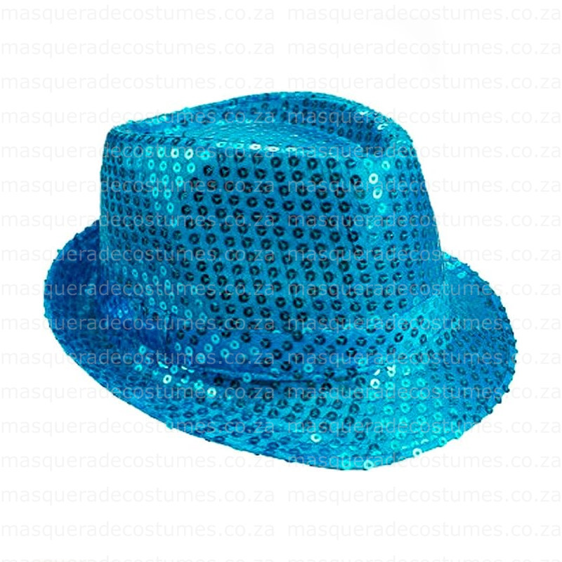 Light Blue Sequin Fedora Hat