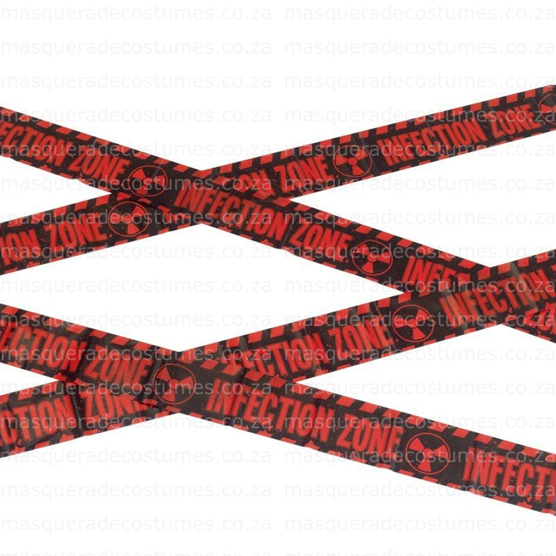 Zombie Infection Zone Caution Tape Red and Black, 6m
