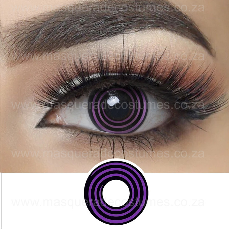 Black and Purple Spiral Contact Lenses
