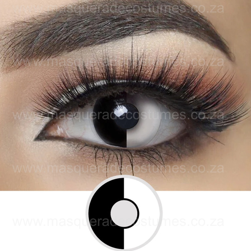 Half Black, Half White Contact Lenses