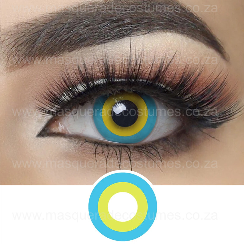 Blue and Yellow Circle Contact Lenses