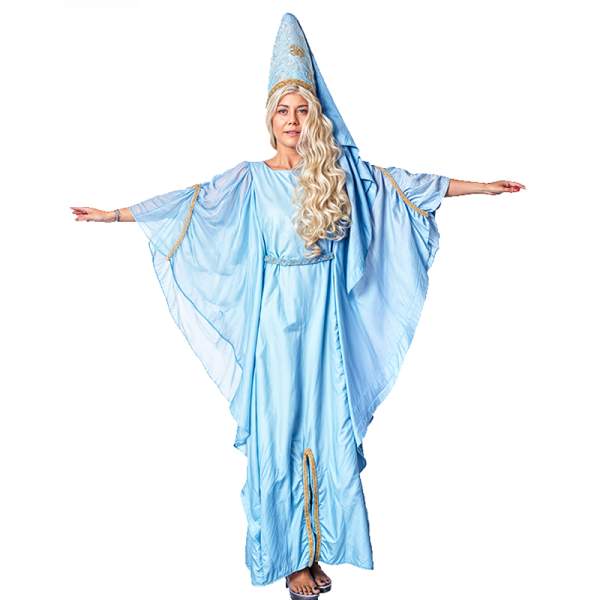 Medieval Lady Costume Blue Dress and Headpiece main image 1