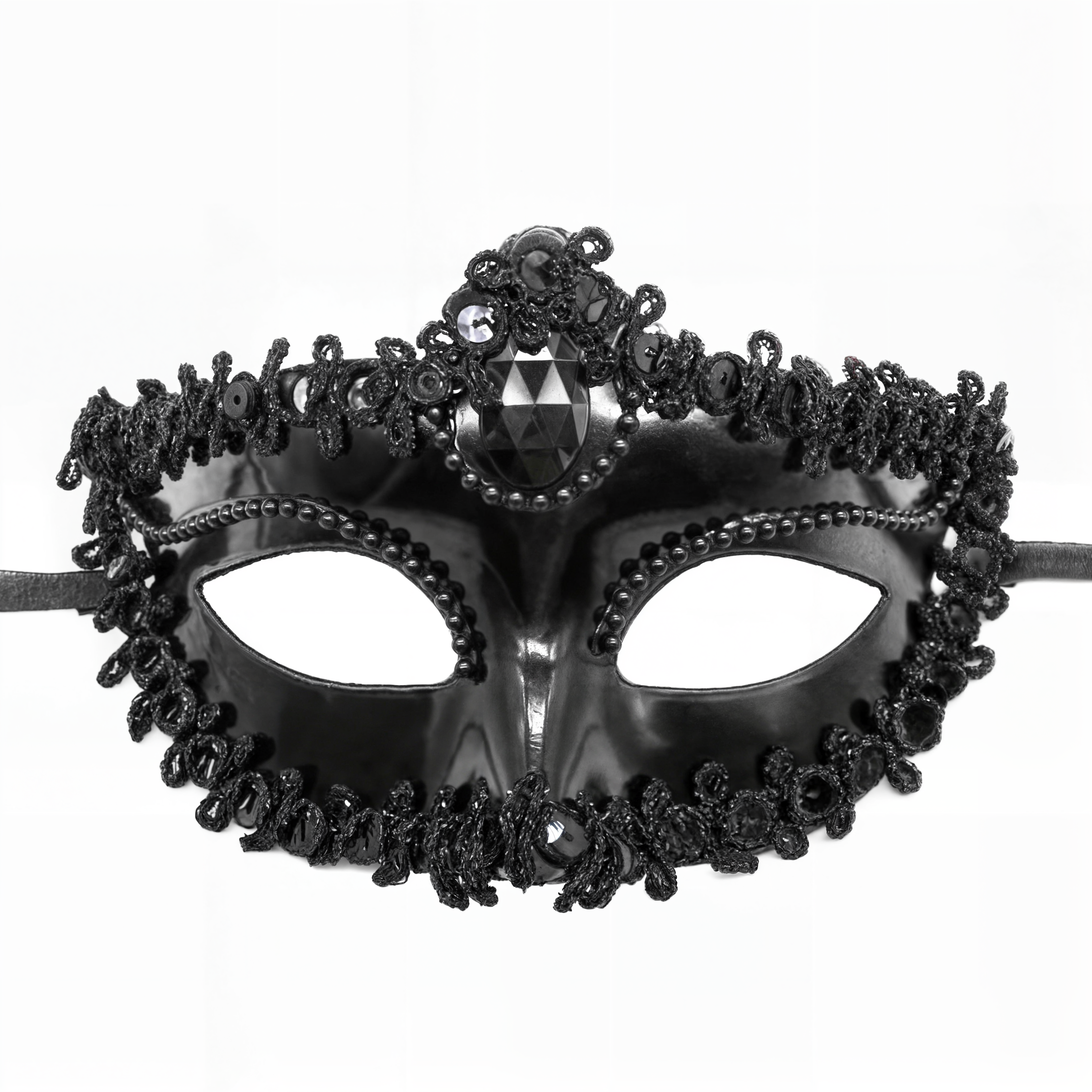 Chrome Masquerade Eye Mask - Black