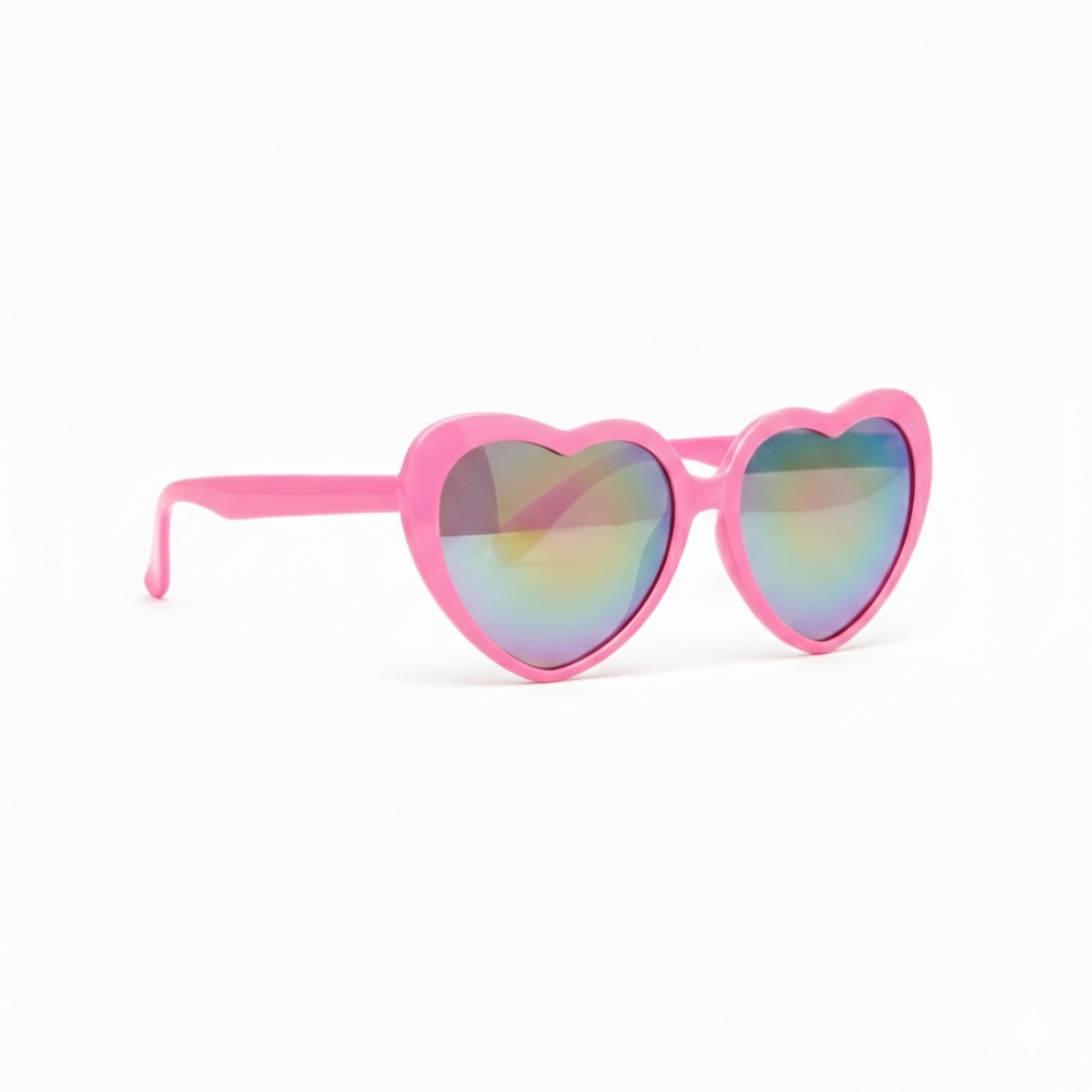 Pink Heart Rainbow Lens Novelty Sunglasses - Image 2
