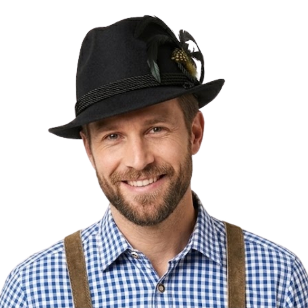 German Trenker Hat - Black
