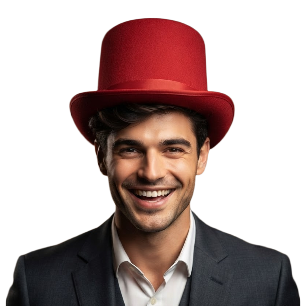 Felt Top Hat - Red